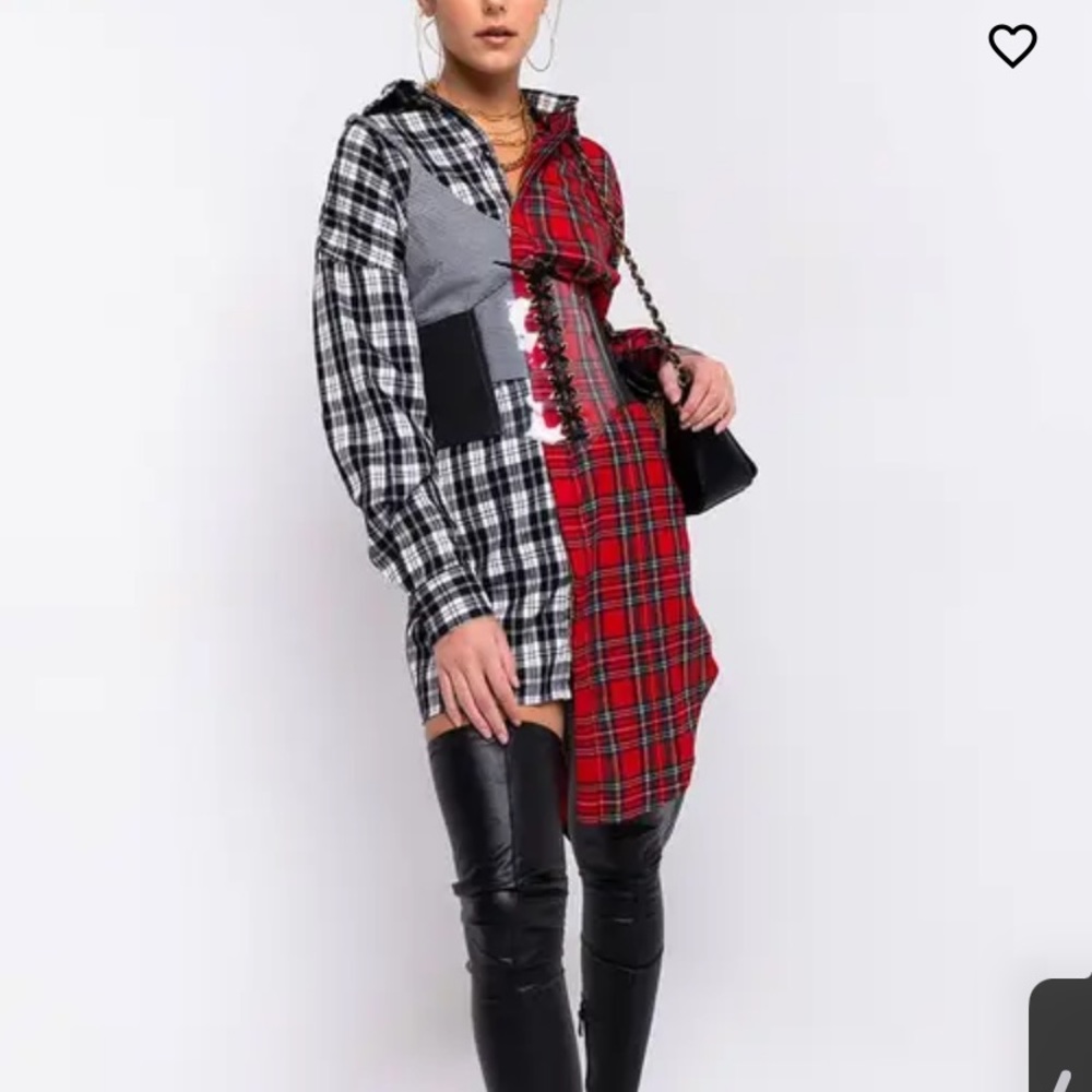 AKIRA- PLAID MULTI COLOR DRESS